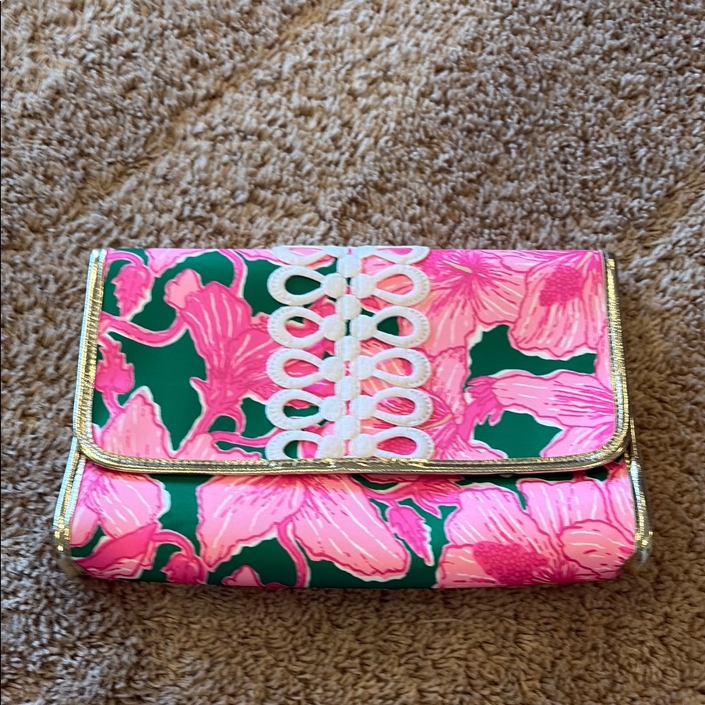 Lilly Pulitzer Floral Pink and Green Women's Clutch